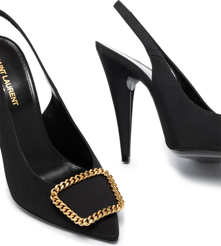 Chain-Link Appliqué Slingback Pumps - Image 2