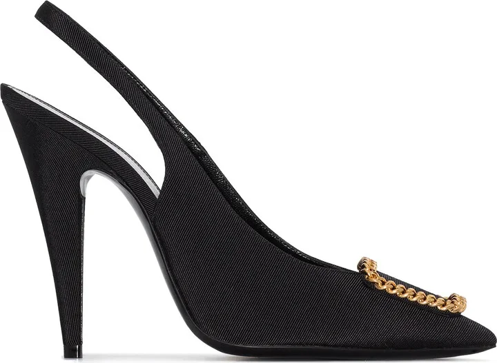 Chain-Link Appliqué Slingback Pumps