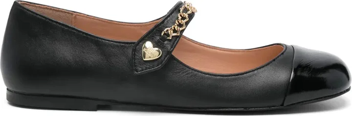 Chain Link-Detail Ballet Flats