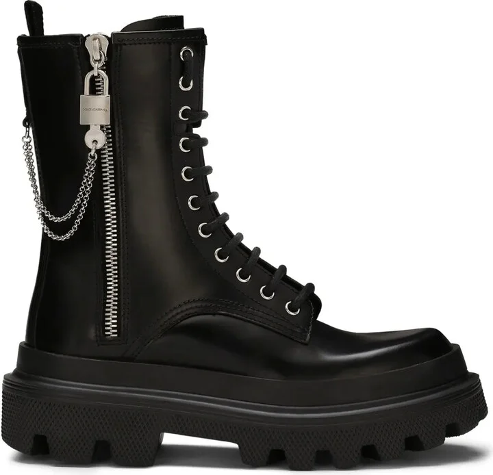 Chain Link-Detailed Combat Boots