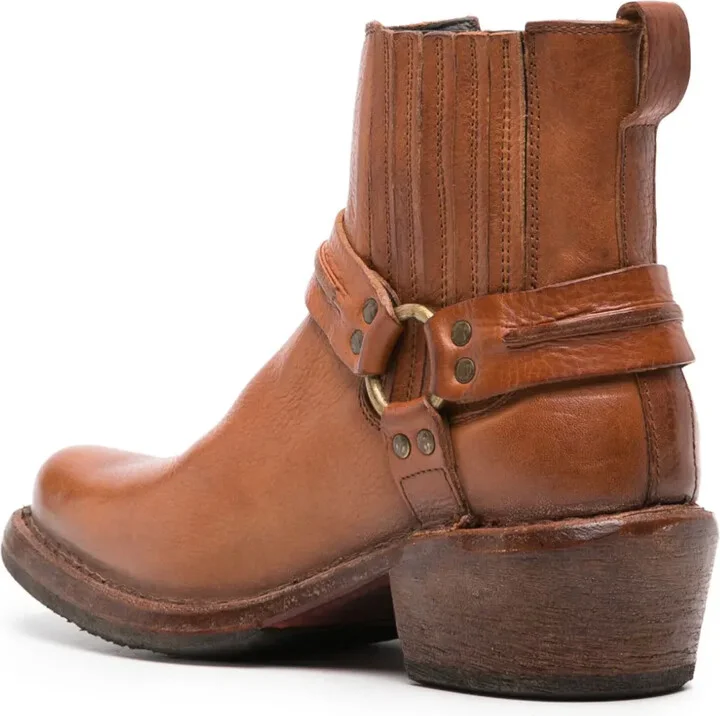 Chain-Link Detailing Calf Leather Boots - Image 3