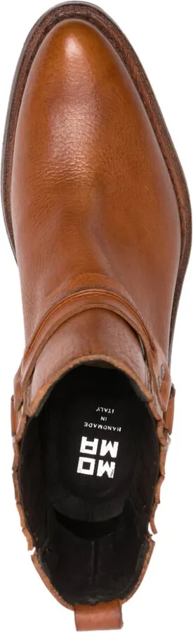 Chain-Link Detailing Calf Leather Boots - Image 4