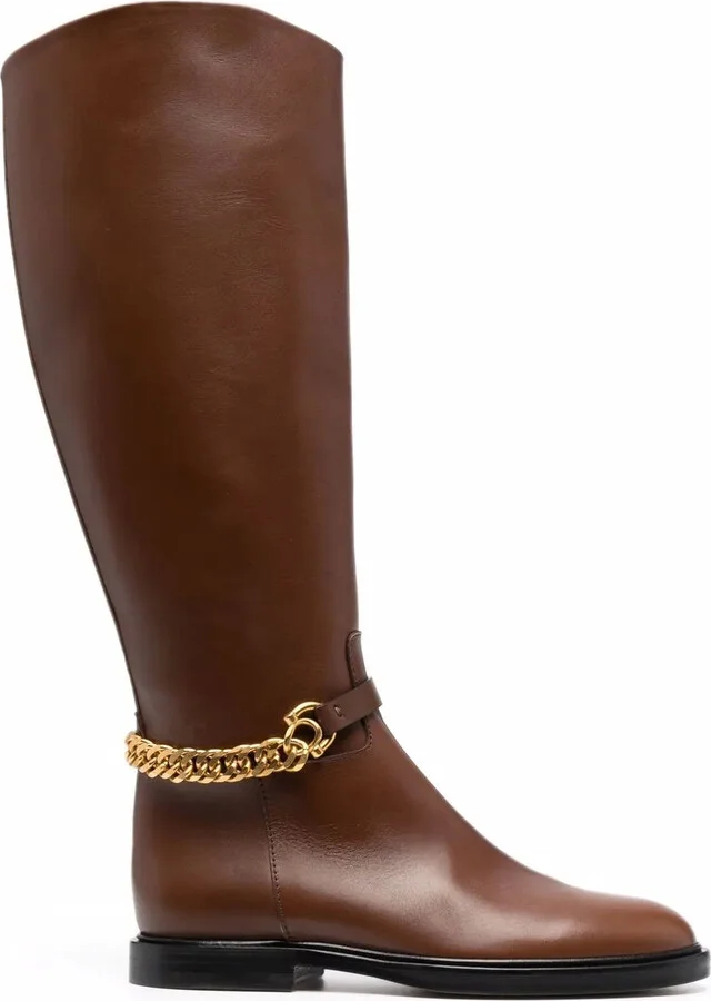 Chain-Link Knee Length Boots