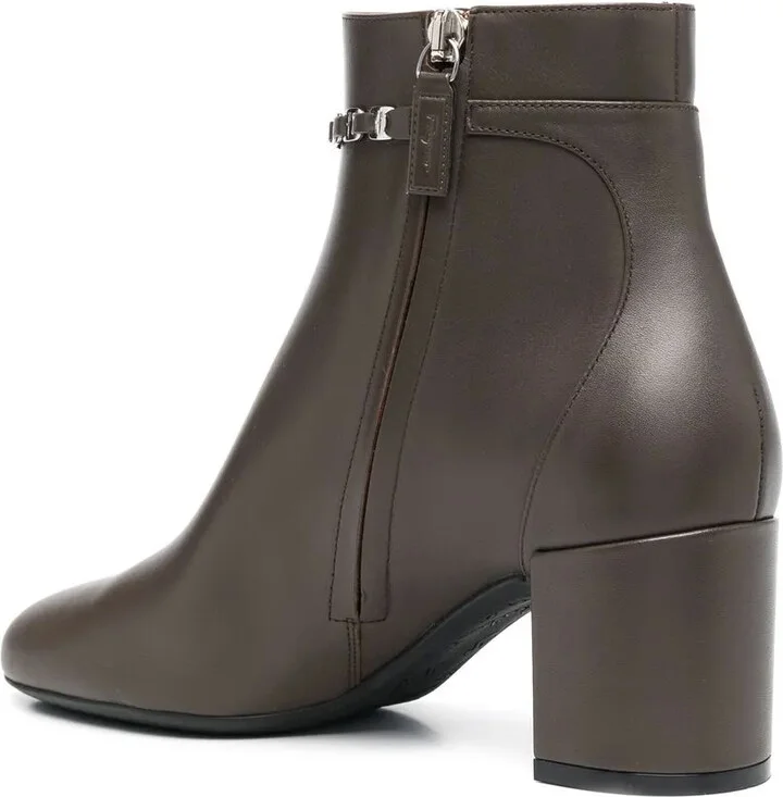 Chain-Link Leather Ankle Boots - Image 3