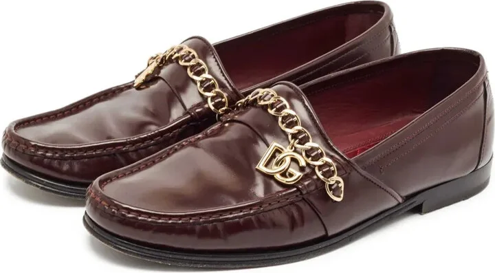 Chain-Link Leather Loafers - Image 2