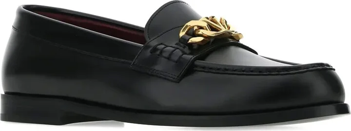 Chain-Link Leather Loafers - Image 2
