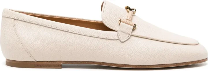 Chain-Link Leather Loafers