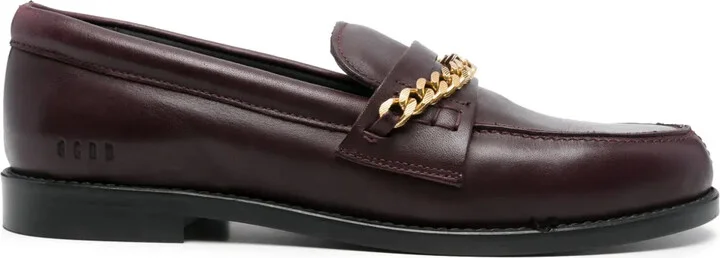 Chain-Link Leather Loafers