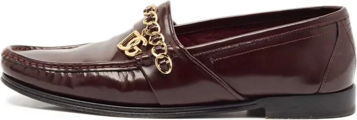 Chain-Link Leather Loafers