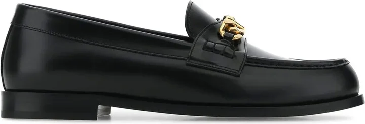 Chain-Link Leather Loafers