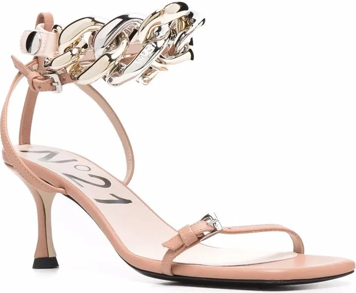 Chain-Link Leather Sandals - Image 2