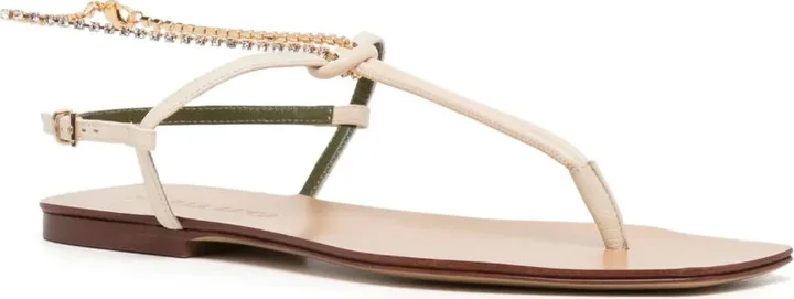 Chain-Link Leather Sandals - Image 2