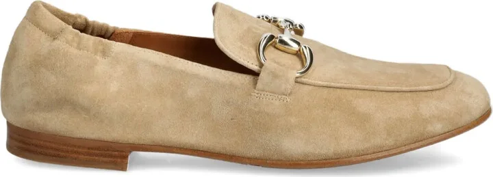 Chain-Link Suede Loafers