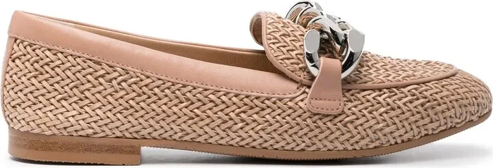 Chain-Link Woven Loafers