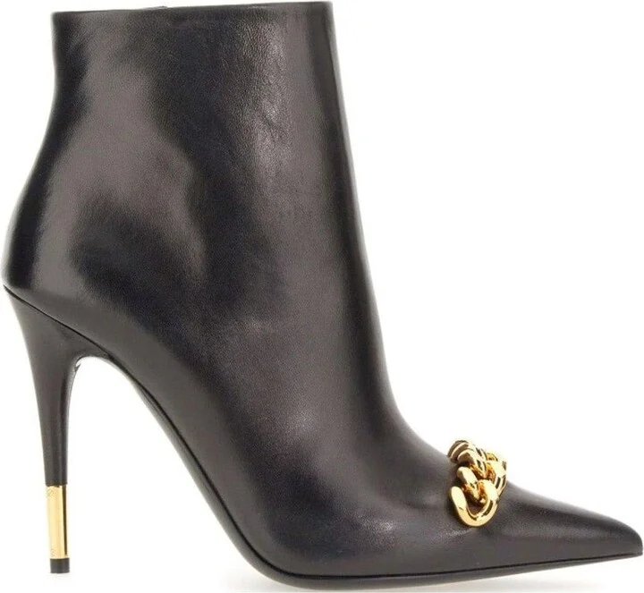 Chain-linked Stiletto-heel Boots