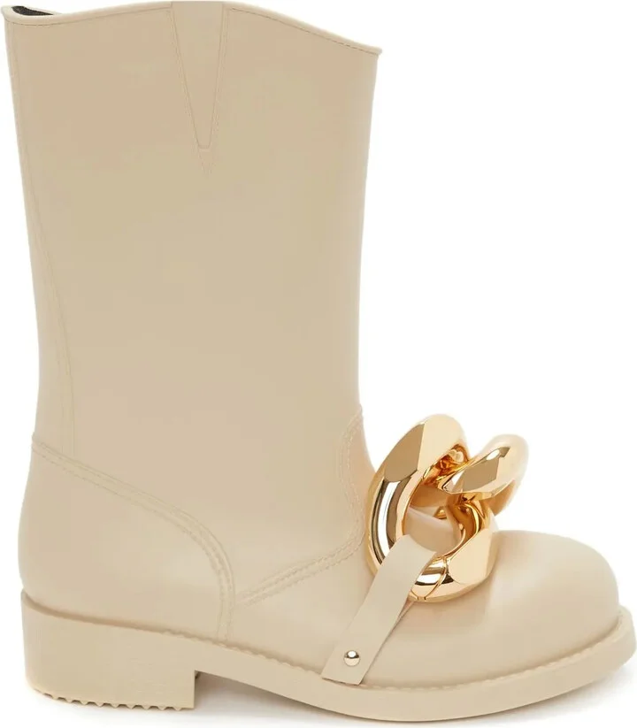 Chain low-heel wellies