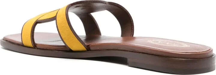 Chain-Motif Leather Slides - Image 3