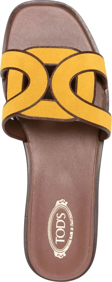 Chain-Motif Leather Slides - Image 4