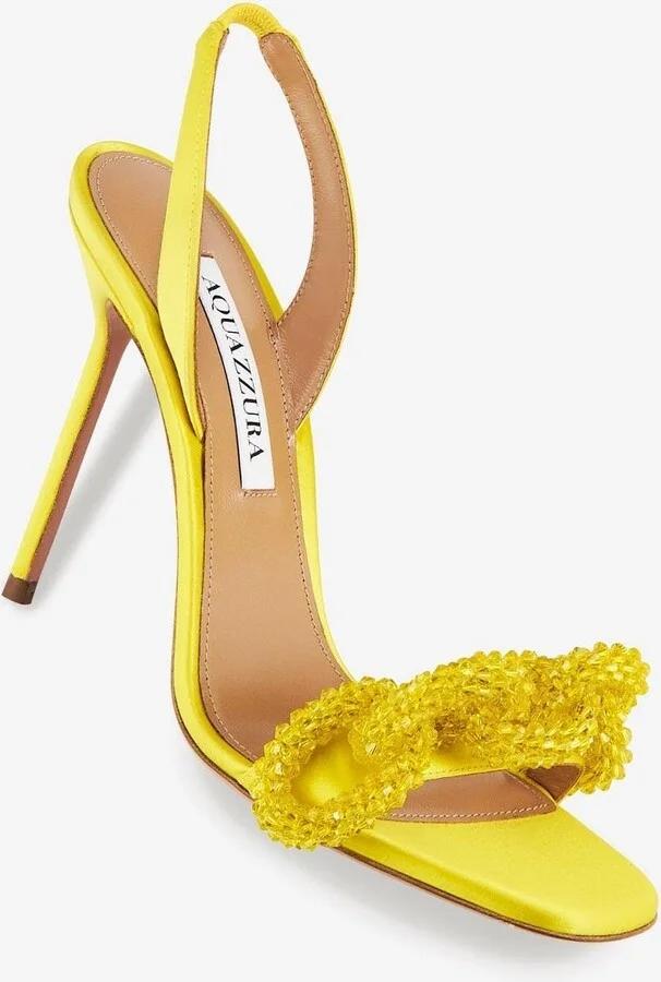 Chain of Love 105 Slingback Sandals in Satin - Image 2