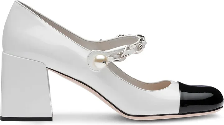 Chain Pearl Strap Pumps