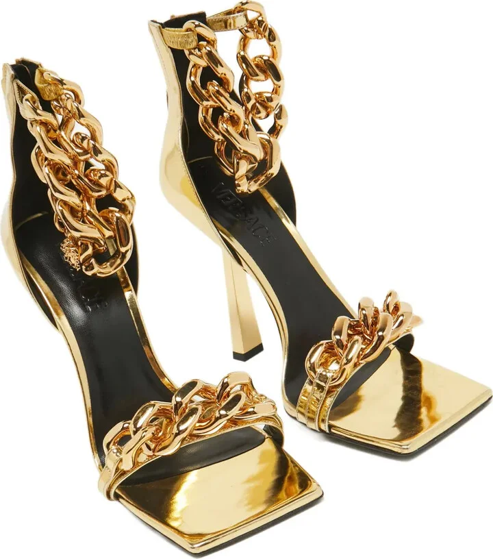 Chain-Setail Heeled Sandals - Image 4