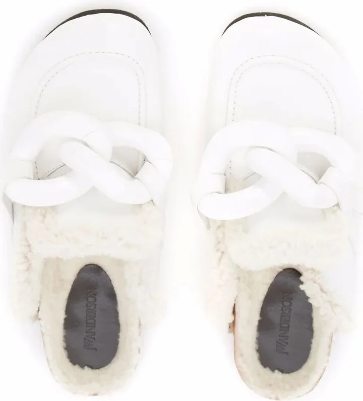 Chain shearling loafer mules - Image 3