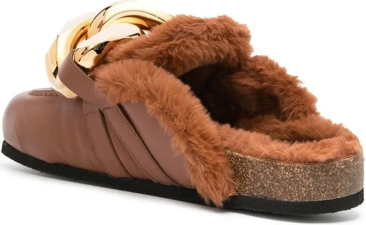 Chain shearling-trim loafers - Image 3