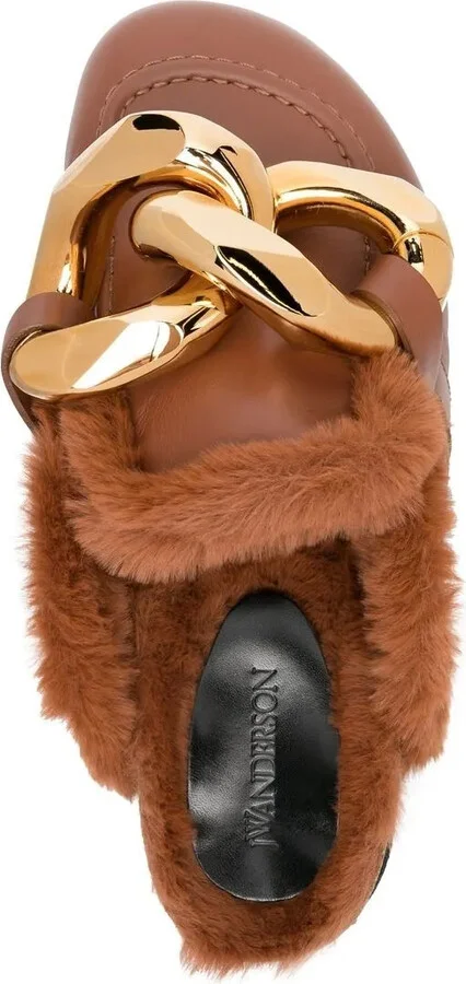 Chain shearling-trim loafers - Image 4