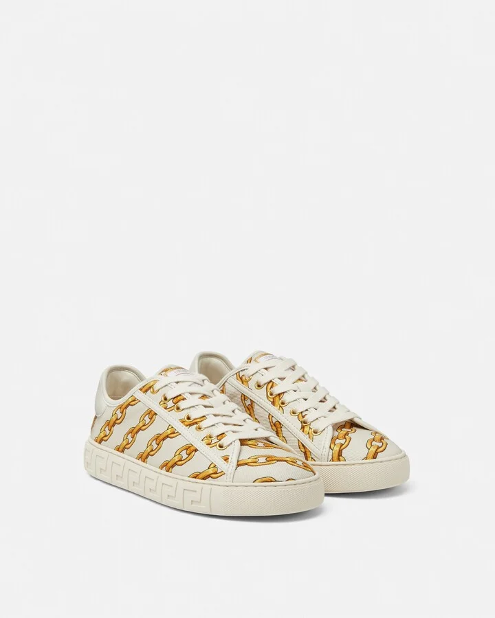 Chain Stripes Greca Sneakers - Image 3