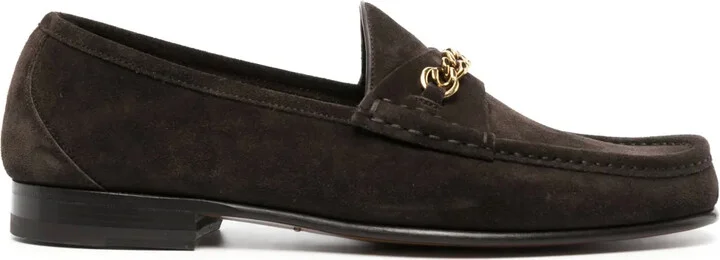 Chain Suede Loafers