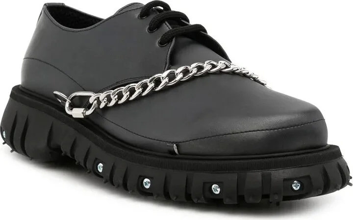 chain-trim leather Derby shoes - Image 2