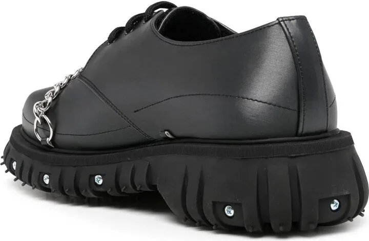 chain-trim leather Derby shoes - Image 3