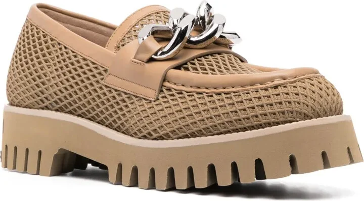 Chain-Trim Mesh Loafers - Image 2