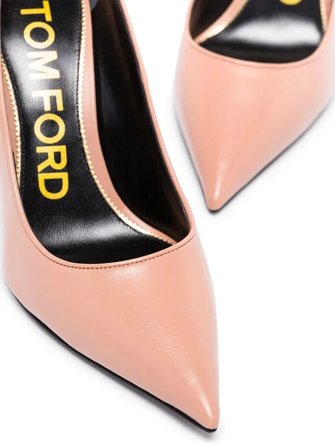 Chain-Trimmed 85mm Leather Pumps - Image 4