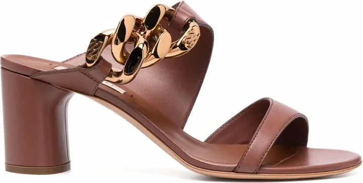 Chain-Trimmed Sandals