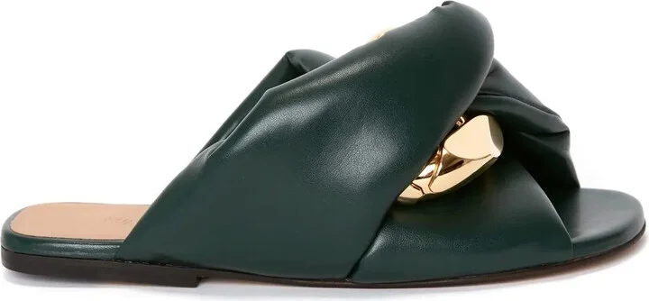 Chain Twist faux-leather sandals