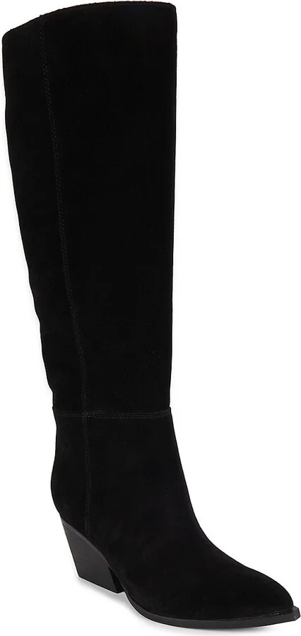 Challi Riding Heel Suede Mid-Calf Boots - Image 2