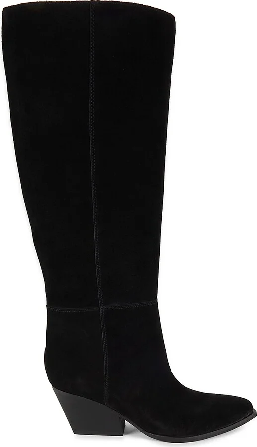 Challi Riding Heel Suede Mid-Calf Boots