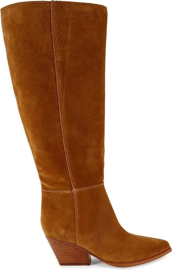 Challi Riding Heel Suede Mid-Calf Boots