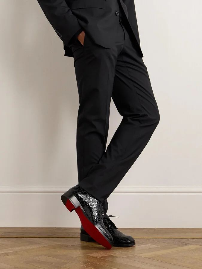 Chambeliss Embellished Croc-Effect Leather Derby Shoes - Image 2