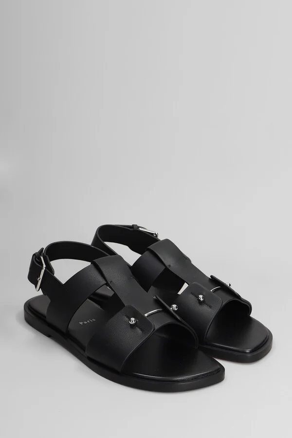 Chambeliss Sandal Flats In Black Leather - Image 2