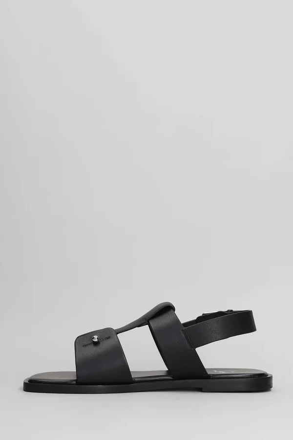 Chambeliss Sandal Flats In Black Leather - Image 3