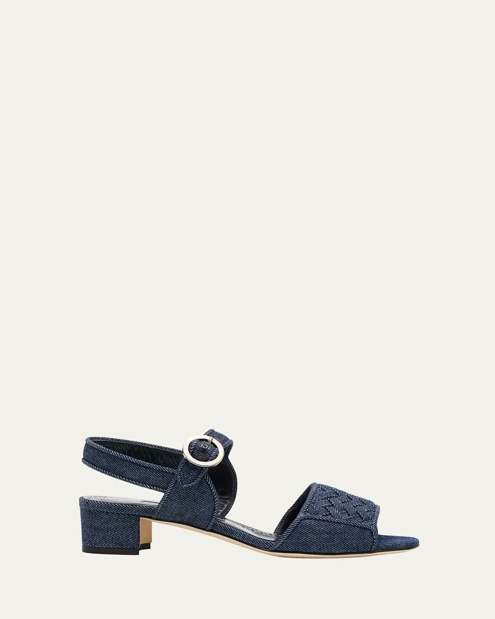 Chambray Vibius Den Buckle-Strap Sandals