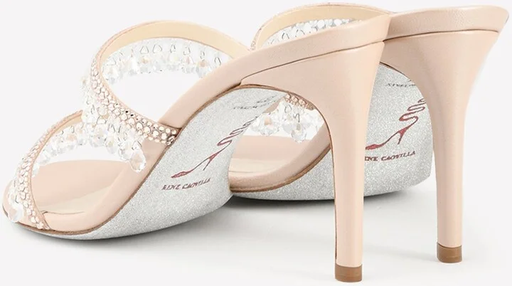 Chandelier 80 Beaded Satin Mules - Image 2