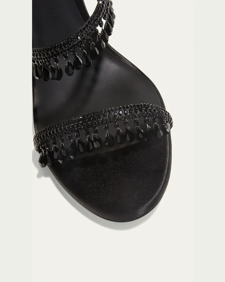 Chandelier Beaded Ankle-Wrap Sandals - Image 2