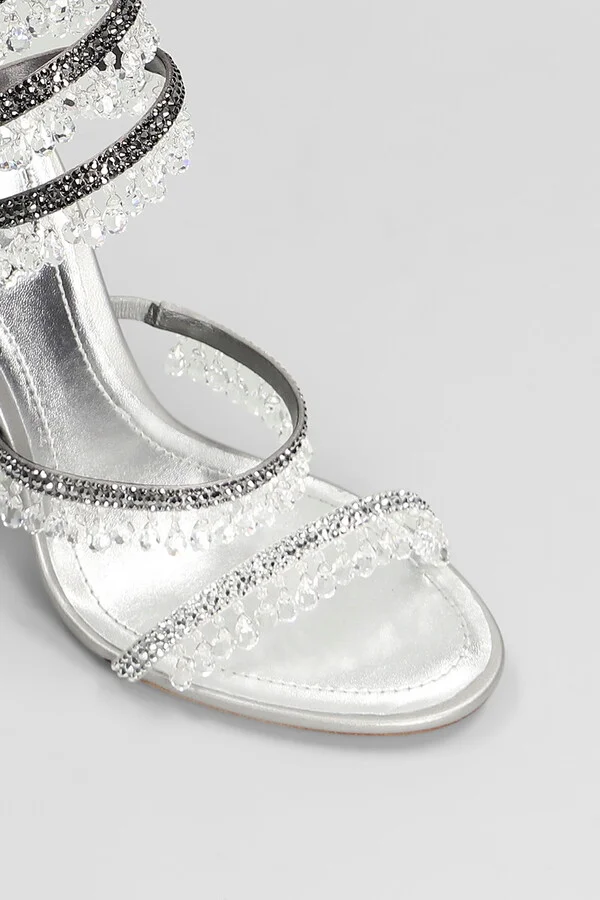 Chandelier Sandals In Silver Leather - Image 5