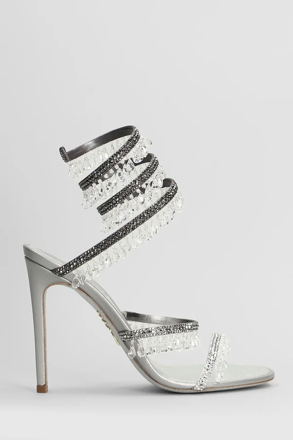 Chandelier Sandals In Silver Leather