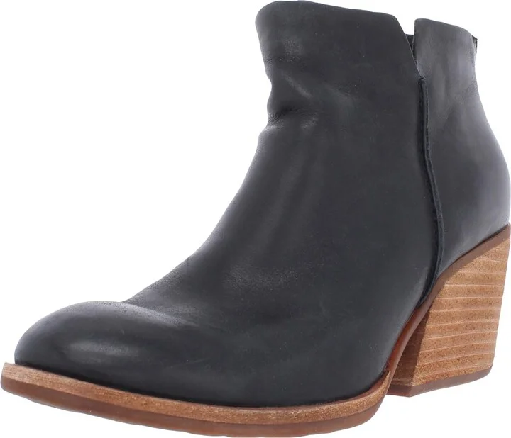 Chandra Womens Zipper Leather Booties