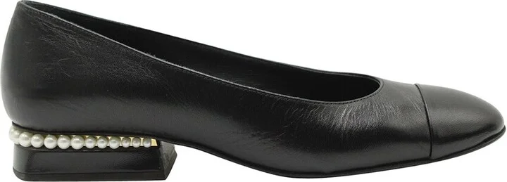 Chanel Leather Pearl-Embellished Flat (Authentic Pre-Loved) - Image 2