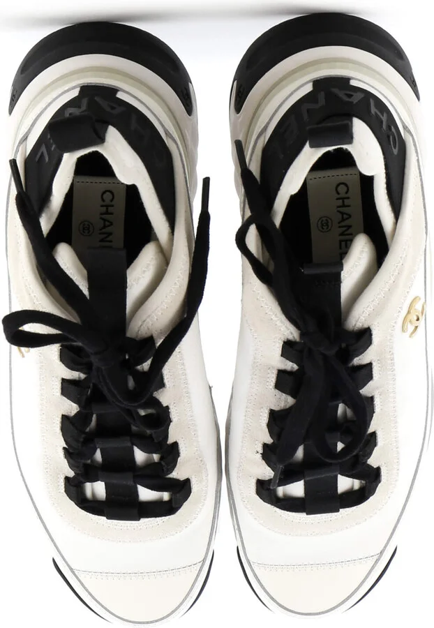 CHANEL Men's CC Low-Top Sneakers Suede with Leather and Fabric - Image 2